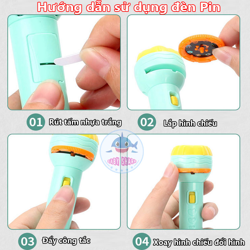 Đèn Pin Chiếu 80 Hình Ảnh Cho Bé Thoả Thích Khám Phá Hoa Quả, Động Vật, Côn Trùng, Phương Tiện, Siêu Nhân