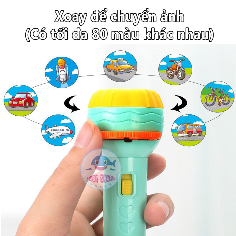 Đèn Pin Chiếu 80 Hình Ảnh Cho Bé Thoả Thích Khám Phá Hoa Quả, Động Vật, Côn Trùng, Phương Tiện, Siêu Nhân