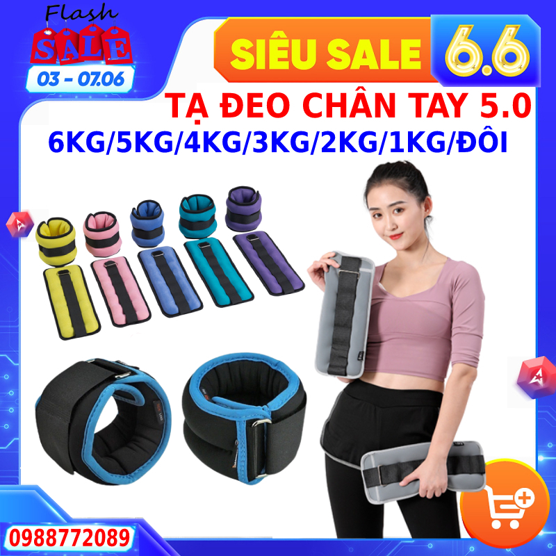Tạ đeo chân tay 6kg/5kg/4kg/3kg/2kg/1kg/0,6kg, tạ cổ chân cổ tay sport® phiên bản 3.0 - Dành cho gymer, yoga, múa, bale
