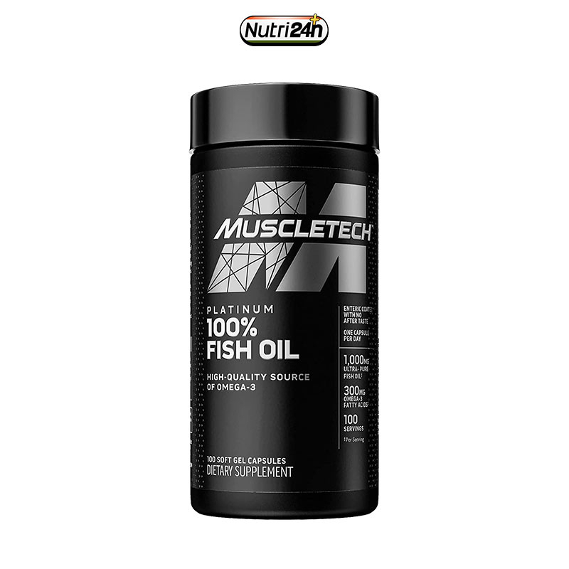 Omega 3  Bồi Bổ Tim Mạch và Xương Khớp Muscletech Platinum Omega Fish Oil 100 Viên