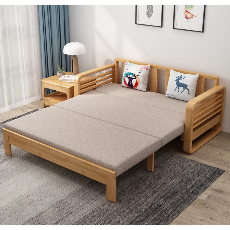 sofa giường,Giường sofa thông minh gấp gọn thành ghế khung sắt sơn tĩnh điện tay và thành giường bằng gỗ