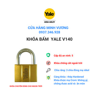 Khóa bấm yale v140 chuyên ngoài trời