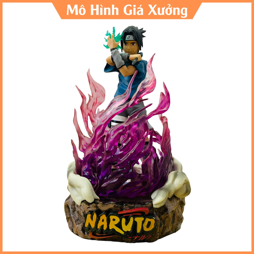 Mô hình Sasuke siêu ngầu có led ở base cao 20cm nặng 900 gram - Figure Naruto - Có hộp màu to đẹp