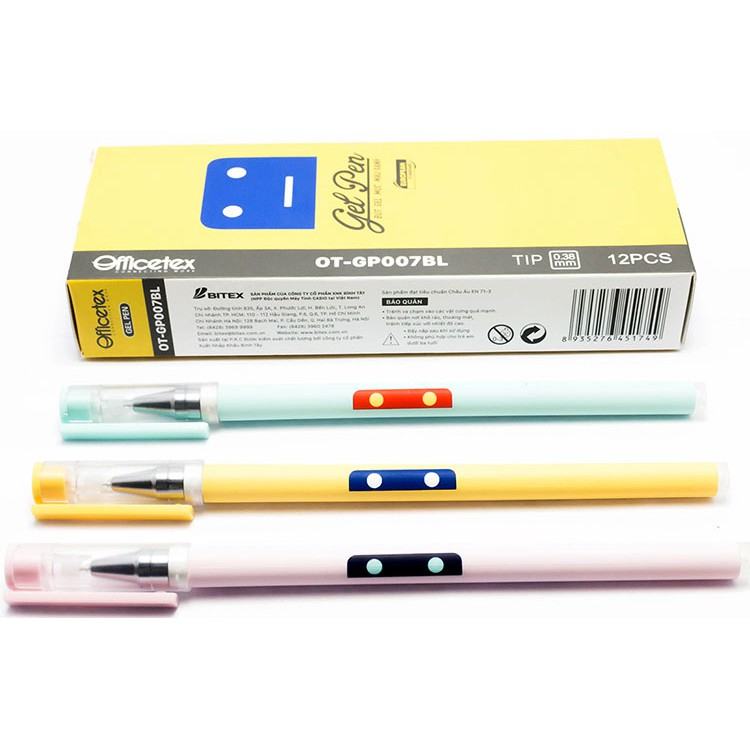 [GIÁ SỈ] Lốc 30 Bút gel Officetex OT-GP008BL và GP007BL 0.38mm - Tặng 2 bút bi