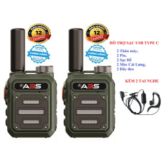 Bộ 2 Bộ đàm mini Pin trâu ABS G63 bền bỉ  Sạc đế Hỗ trợ sạc USB Type C Thiết kế đẹp  