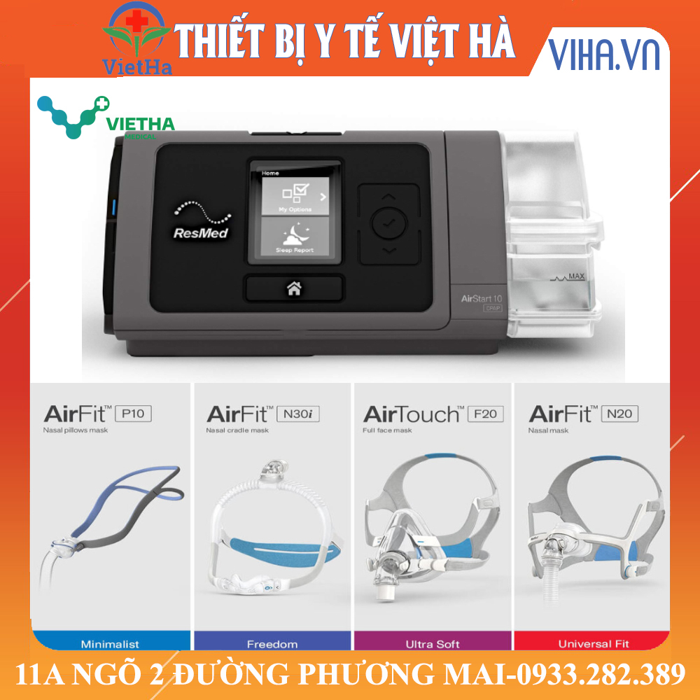 RESMED AIRSTART 10 APAP - MÁY HỖ TRỢ THỞ CHỐNG NGỦ NGÁY, ĐIỀU TRỊ NGƯNG GIẢM THỞ KHI NGỦ