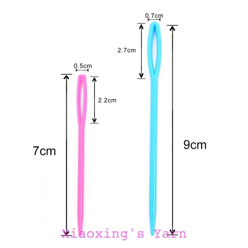 5 cây kim khâu len bằng nhựa 7-9cm cơ bản trong đan móc nhiều màu sắc DIY | Xiaoxing's Yarn
