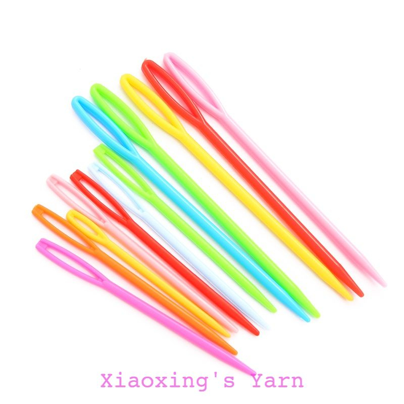 5 cây kim khâu len bằng nhựa 7-9cm cơ bản trong đan móc nhiều màu sắc DIY | Xiaoxing's Yarn