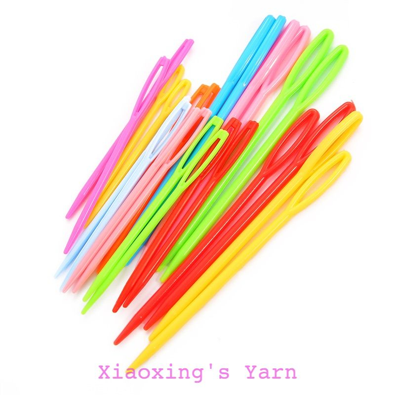 5 cây kim khâu len bằng nhựa 7-9cm cơ bản trong đan móc nhiều màu sắc DIY | Xiaoxing's Yarn