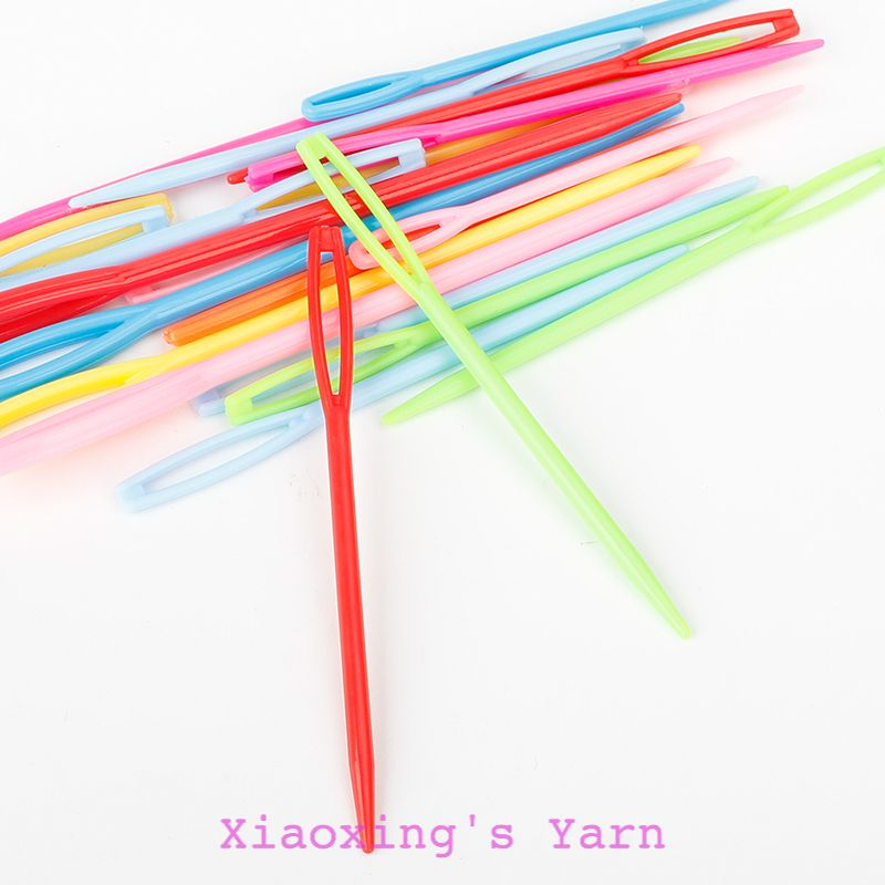 5 cây kim khâu len bằng nhựa 7-9cm cơ bản trong đan móc nhiều màu sắc DIY | Xiaoxing's Yarn