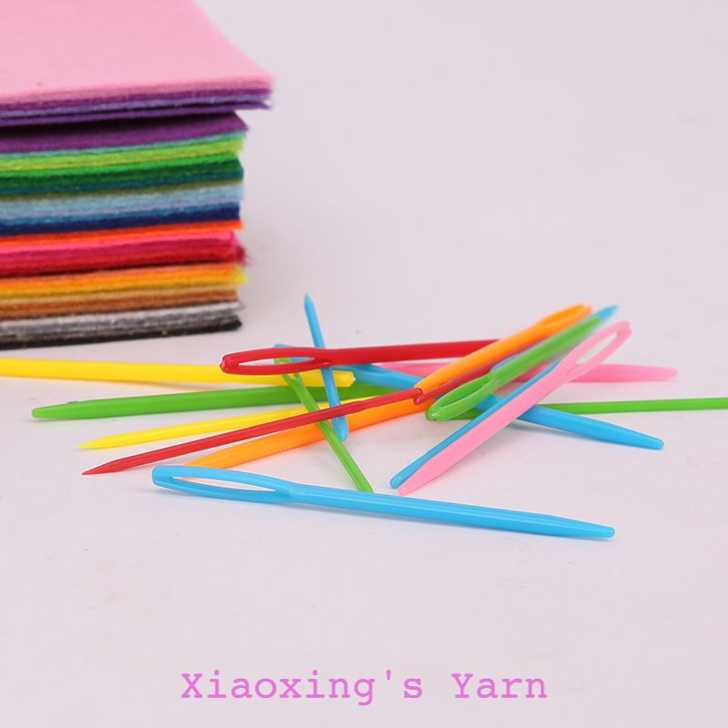 5 cây kim khâu len bằng nhựa 7-9cm cơ bản trong đan móc nhiều màu sắc DIY | Xiaoxing's Yarn