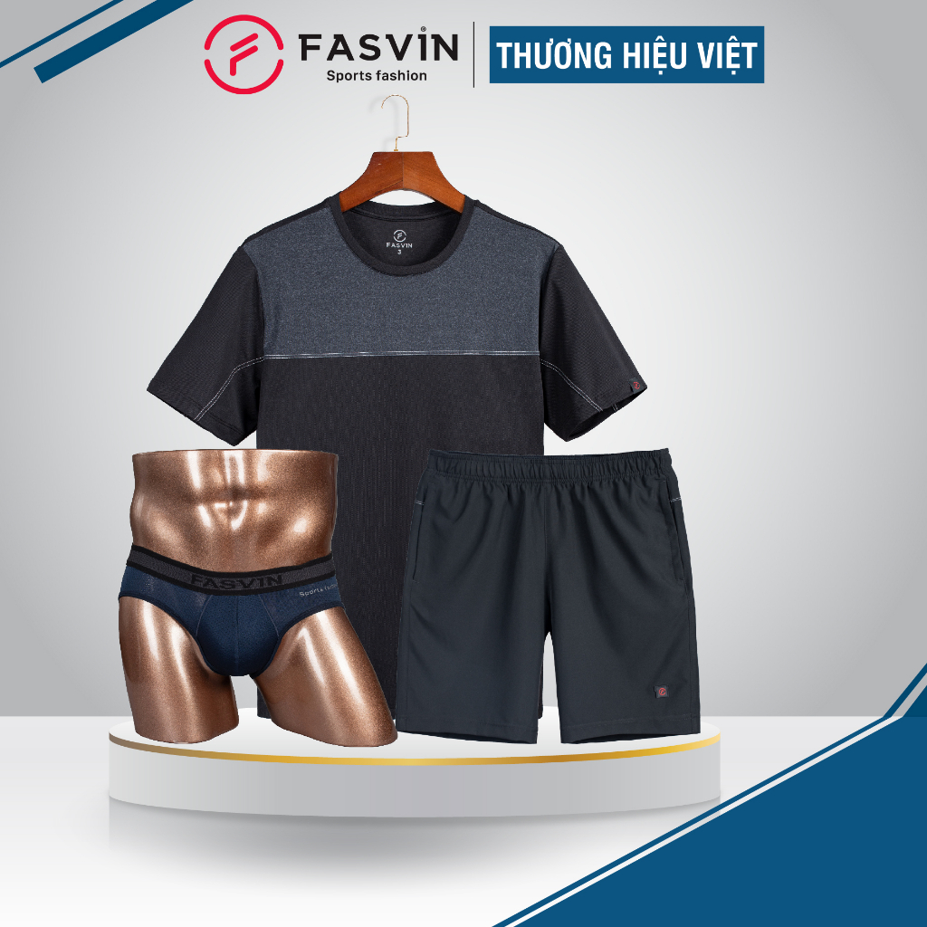 Combo Bộ quần áo, sịp thể thao nam Fasvin AT23578.1.HN vải mềm nhẹ co giãn tốt