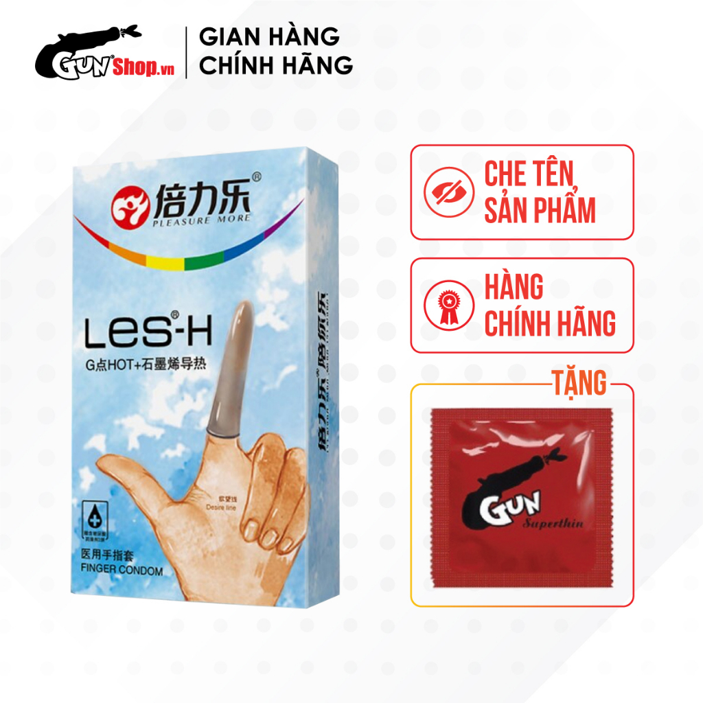 Bao cao su ngón tay nóng ấm Beilile Les-H hộp 8 cái kèm 1 chiếc BCS Gunshop - 0039