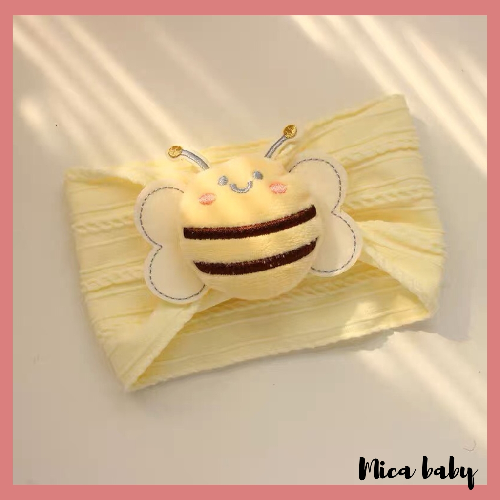 Băng đô hình ong dễ thương che thóp cho bé, băng đo thun gân gắn hình thú cho trẻ em BD77 Mica baby