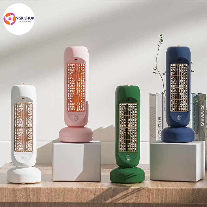 Quạt Tháp Tích Điện Để Bàn Không Dây Sử Dụng Sạc USB, Phòng Làm Việc 3 Tốc Độ Gió Siêu Mát, Nhỏ Gọn, Không Tiếng Ồn