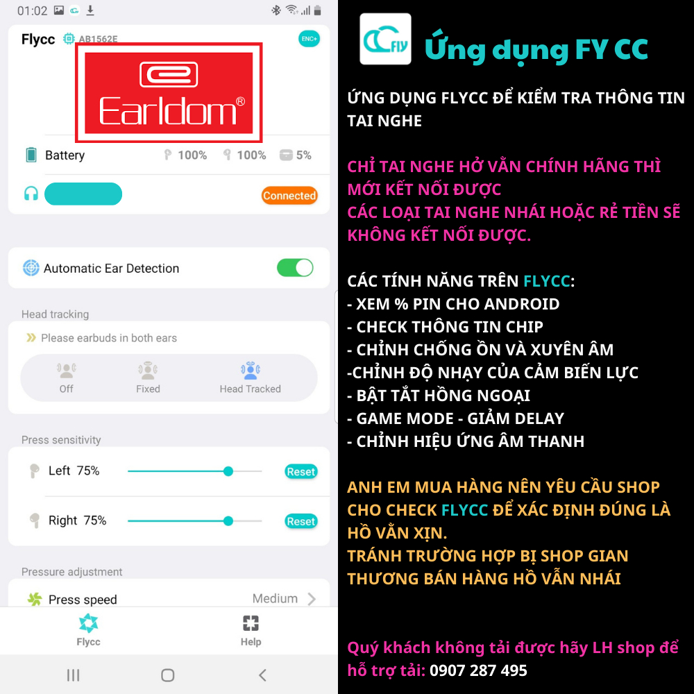 Tai Nghe Không Dây Earldom Gen3 1562E ENC - Âm Không Gian Thực Pin 8H