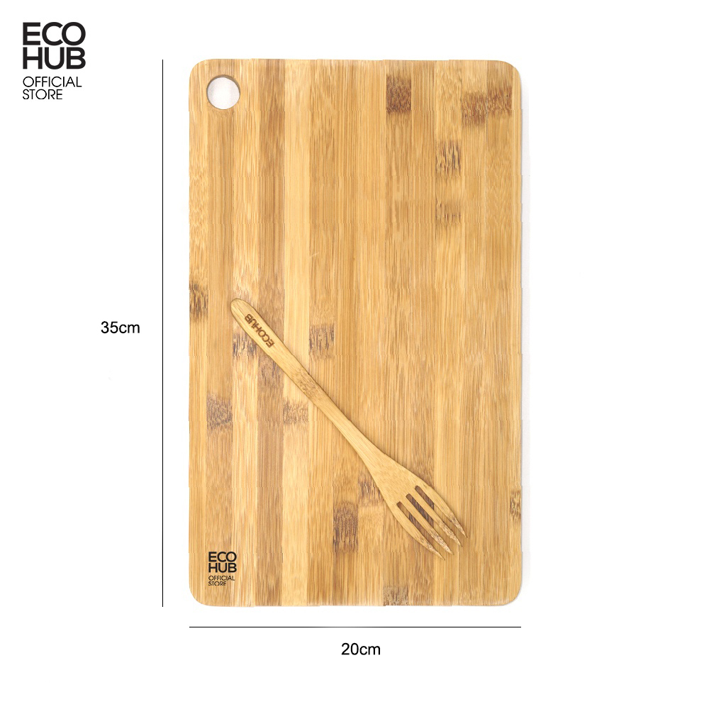 Thớt tre tự nhiên ECOHUB, Chặt / Thái, Cứng, Kháng khuẩn hơn gỗ / nhiều Size | E00145 (Bamboo Cutting Board)
