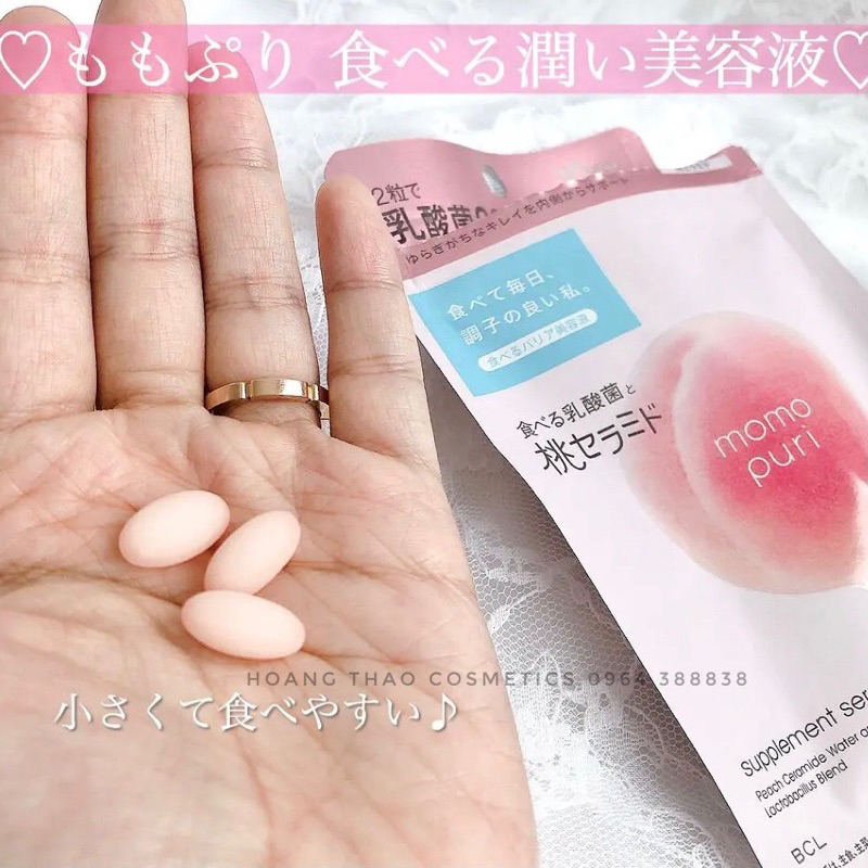 VIÊN CẤP NƯỚC CĂNG MƯỚT ĐÀO MOMO PURI SUPPLEMENT NHẬT BẢN