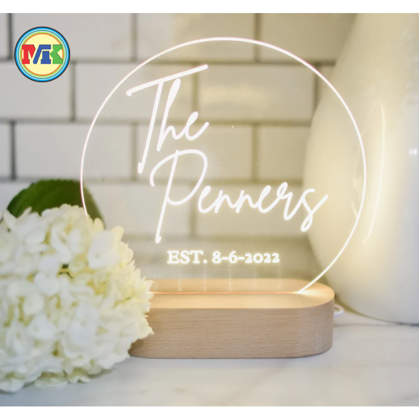 Đèn Ngủ Khắc Tên Theo Yêu Cầu - Trang Trí Phòng - Quà Tặng Chàng Nàng Người Yêu Vợ Chồng Gia Đình Bạn Bè KH23