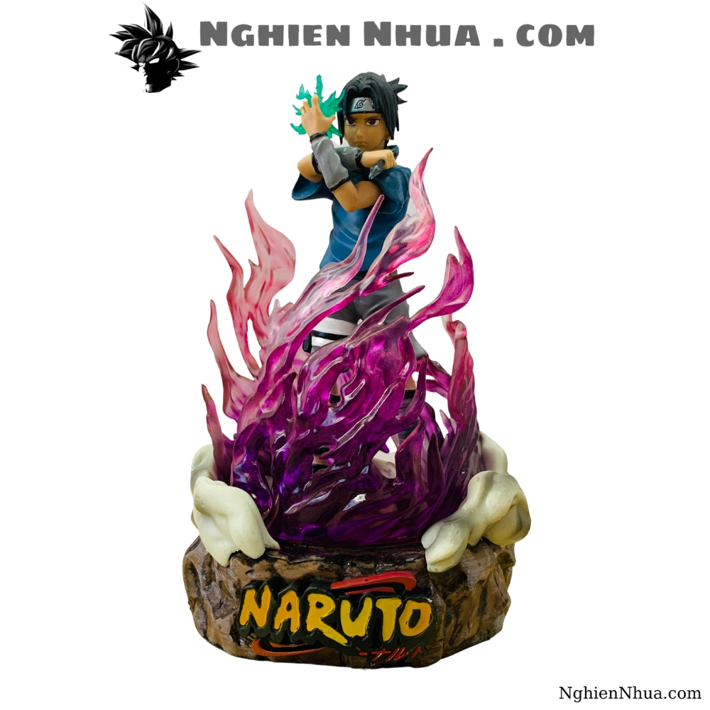 Mô hình Sasuke siêu ngầu có led ở base cao 20cm nặng 900 gram - Figure Naruto - Có hộp màu to đẹp
