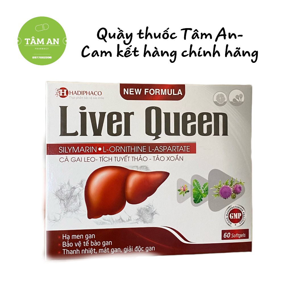 Giải độc gan Liver queen- Hỗ trợ hạ men gan, bổ vệ tế bào gan, thanh nhiệt, mát gan, giải độc Hộp 60