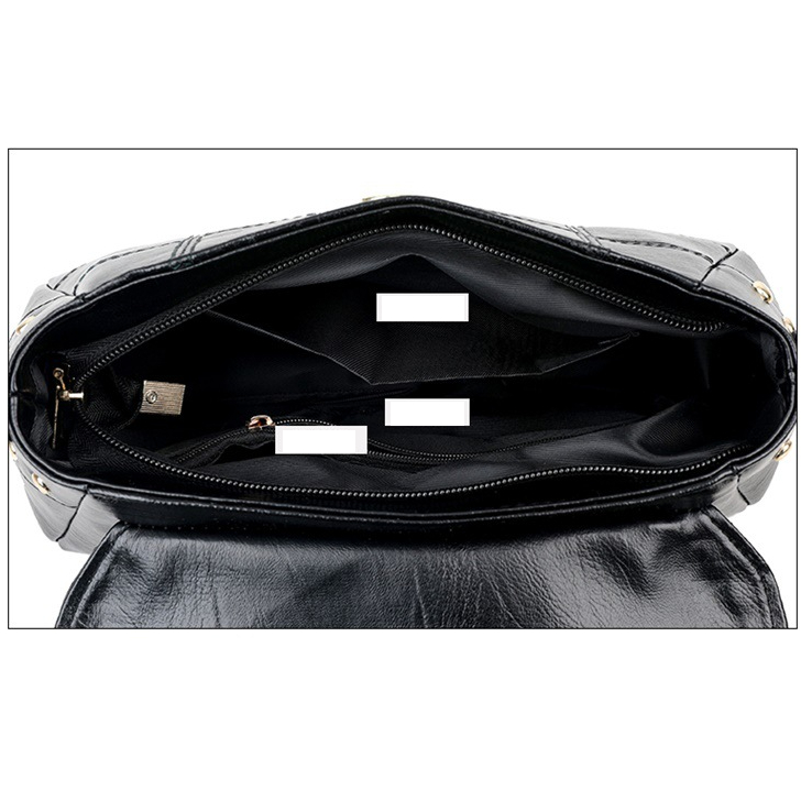 Túi Xách Nữ Da Bò mã MD97 Đeo Chéo màu ĐEN/ĐỎ