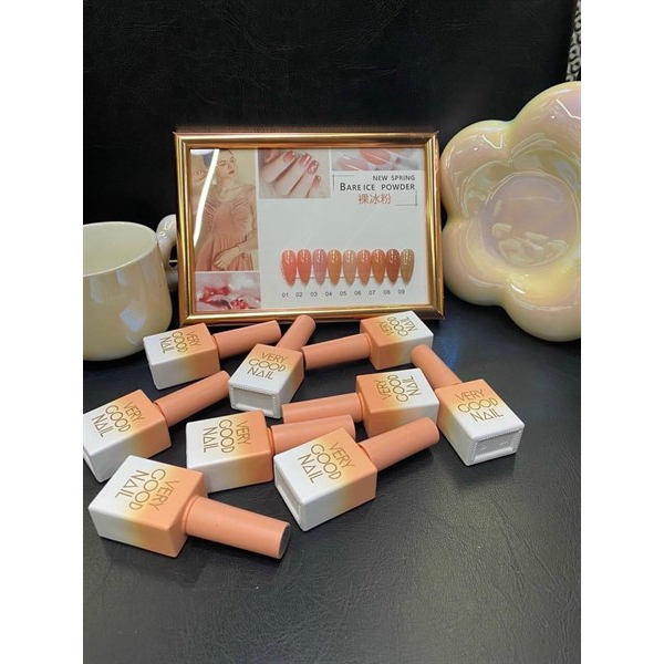 Set sơn thạch Very Good Nail 9 màu  - Bộ sơn gel thạch trong suốt màu xinh phong cách Hàn Quốc tặng kèm bảng màu