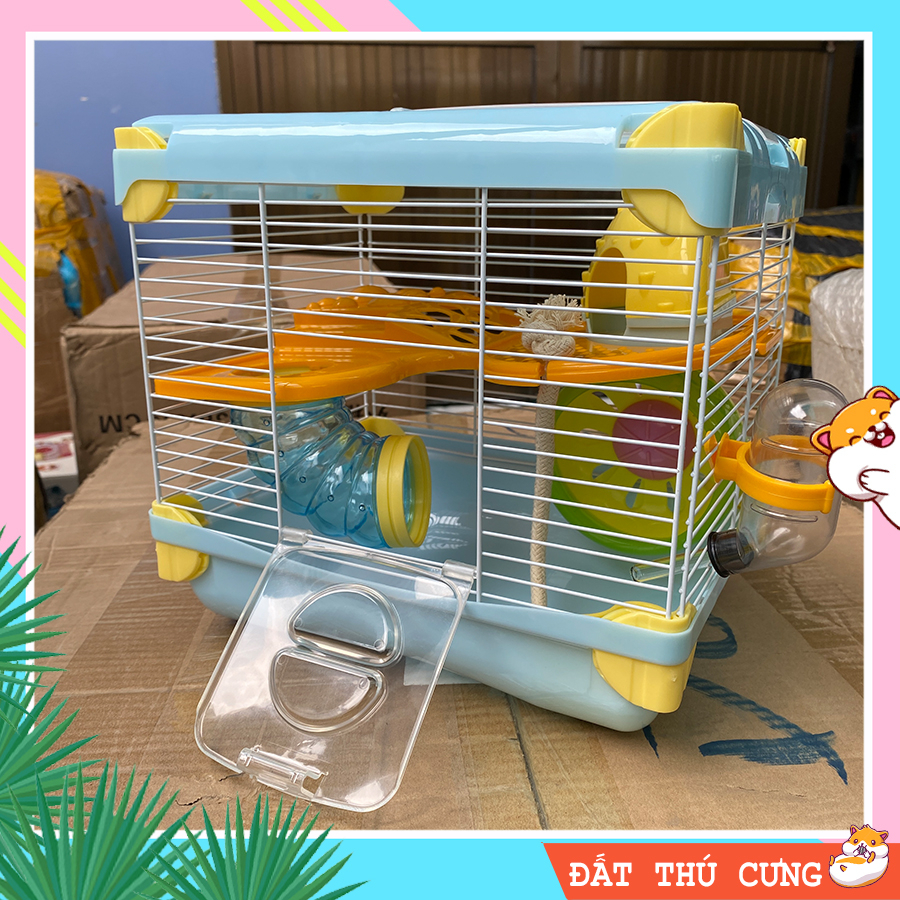 Lồng hamster Hang Gấu 1 tầng Full phụ kiện sang trọng