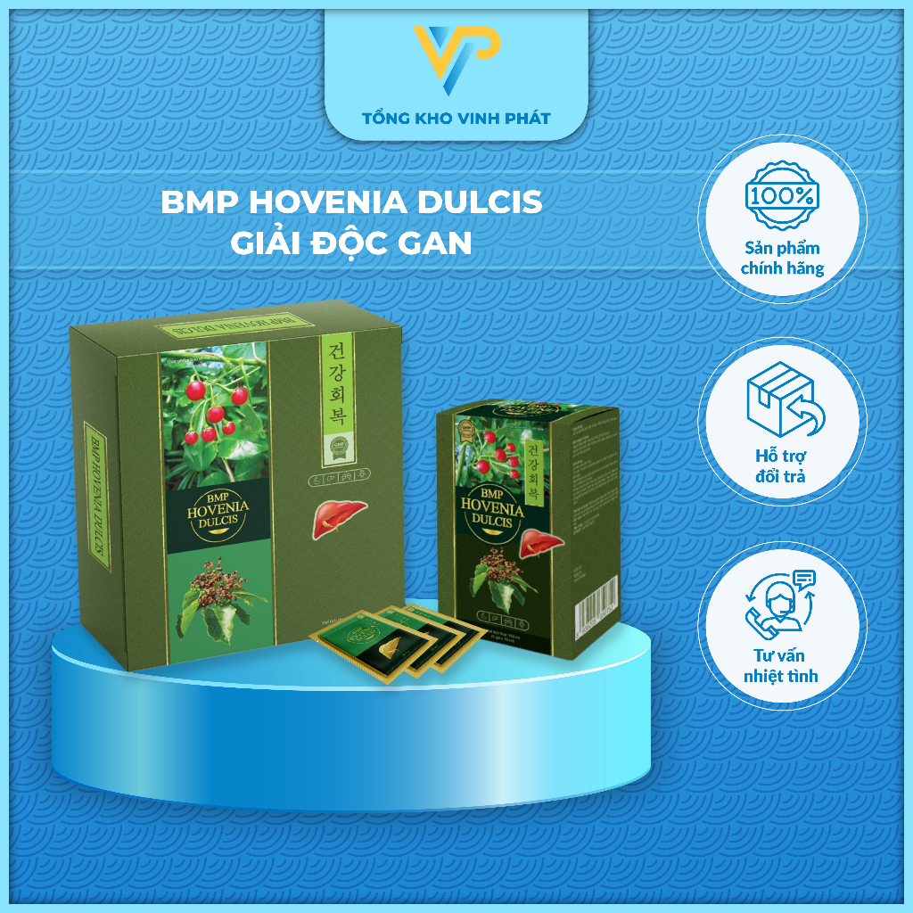 Nước Uống Giải Độc Mát Gan BMP HOVENIA DULCIS Hỗ Trợ Tăng Cường Chức Năng Gan, Thanh Lọc Cơ Thể Tổng kho Vinh Phát