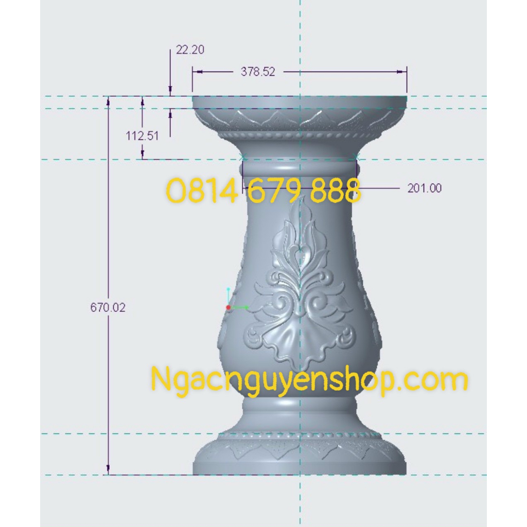 Khuôn đôn tròn ABS xoay 360 độ đa năng, cao 67 cm, mặt 38 cm.