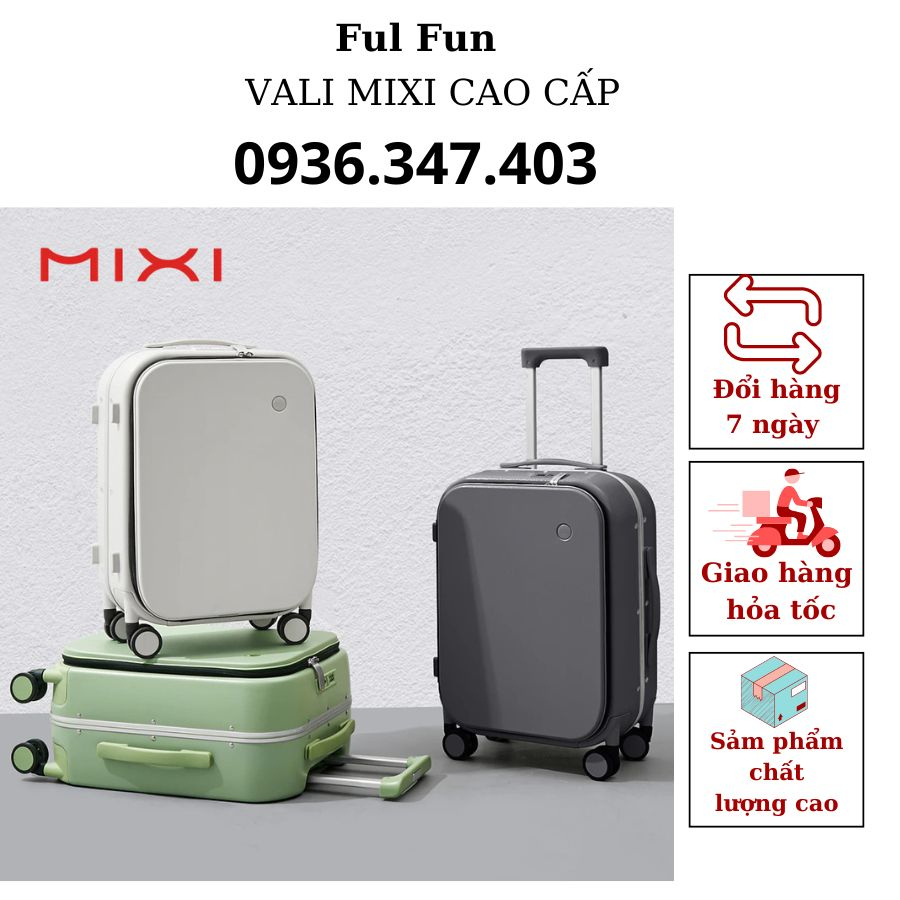 Vali kéo du lịch thương hiệu MIXI size 20, vali xách tay thiết kế sang trọng, valy cao cấp chống va đập bảo vệ hành lý