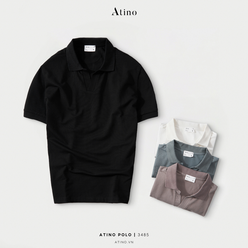 Áo Polo Nam ATINO vải Cotton cao cấp sang trọng lịch lãm chuẩn form PL4.3485