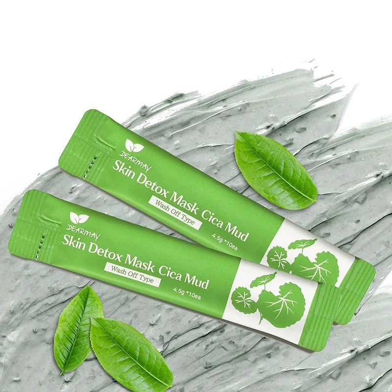 Mặt Nạ Đất Sét Thải Độc Da Chiết Xuất Rau Má Dearmay Skin Detox Mask Cica Mud 4.5g (Hộp 10 Gói)
