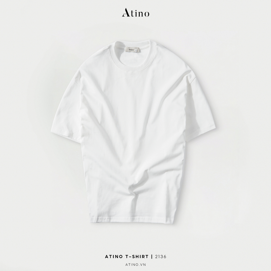Áo Phông Nam Cộc Tay Cổ Tròn Trơn ATINO chất liệu 100% Cotton thoáng mát form Slim-Fit AP5.2136