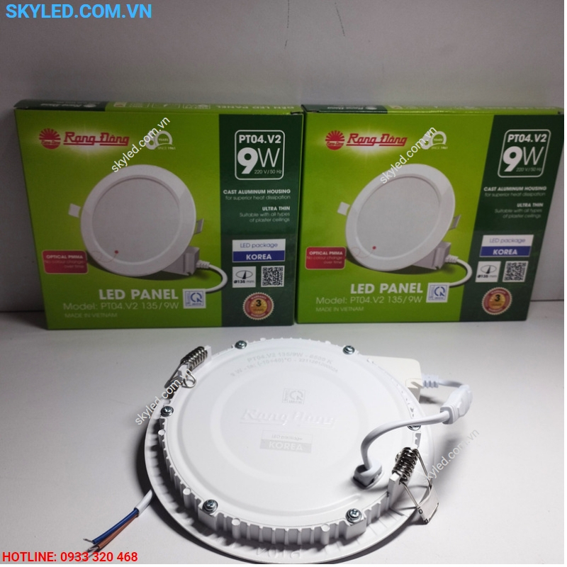 Đèn LED Panel âm trần Rạng Đông PT04.V2 7W - 9W - 12W ánh sáng trắng, vàng.