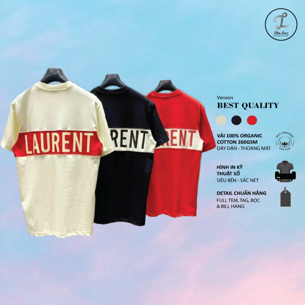 Áo Thun Scap Saint Laurent May Phối -3 Màu vải Cotton 100%