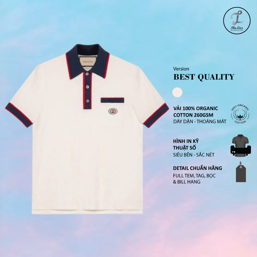 ÁO POLO GC INTERLOOKING ,Áo POLO GC THÊU LOGO Có Túi giới tính The.laz