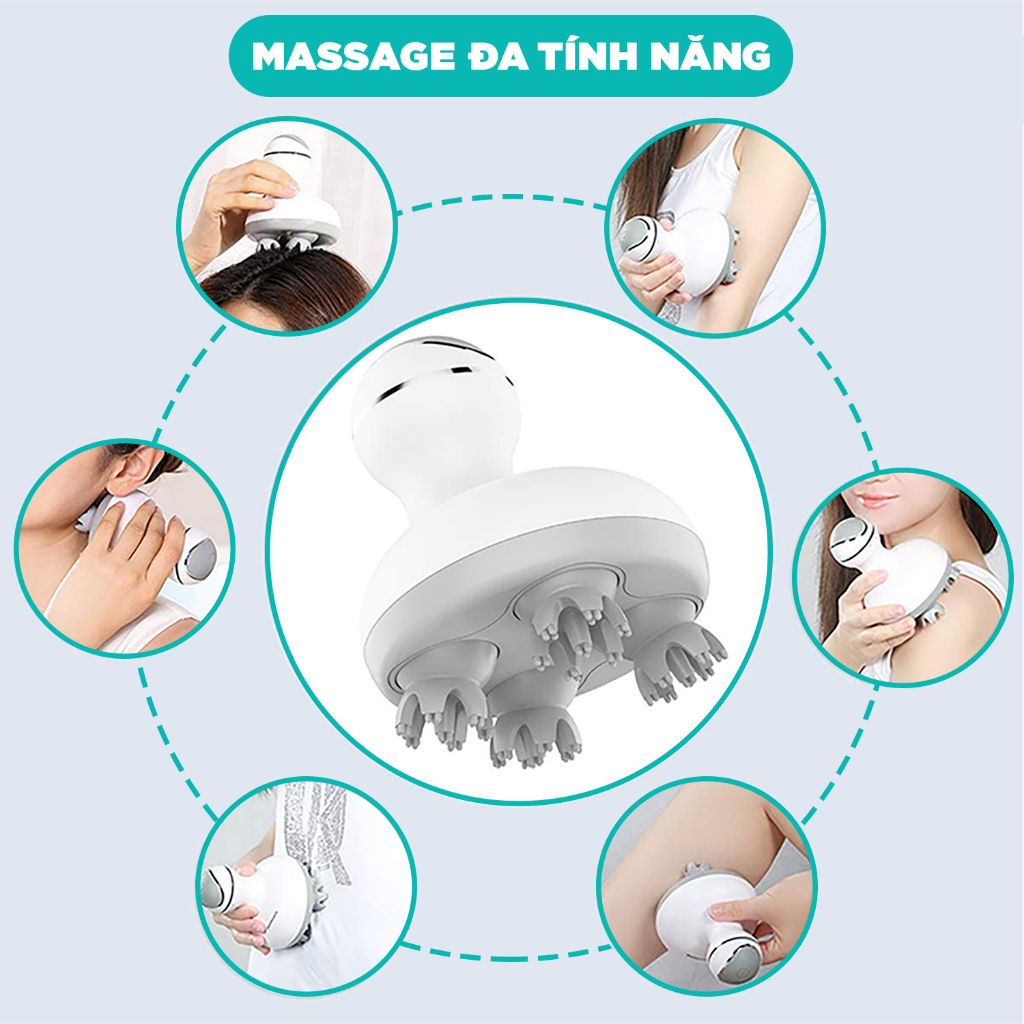 Máy Massage Đầu Cổ Mặt Mini Đa Năng KINGTECH ST-701 - Chính Hãng - Xoa Bóp Đầu Giải Toả Căng Thẳng, Mệt Mỏi