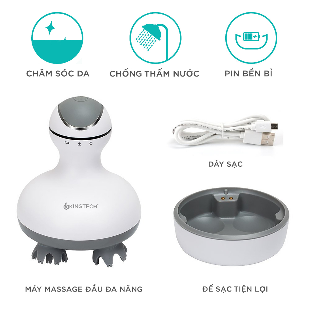 Máy Massage Đầu Cổ Mặt Mini Đa Năng KINGTECH ST-701 - Chính Hãng - Xoa Bóp Đầu Giải Toả Căng Thẳng, Mệt Mỏi