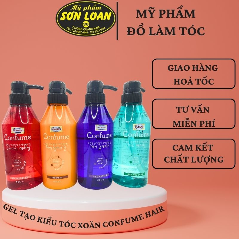 Gel tóc đặc tạo kiểu sóng xoăn to và giữ nếp. Gel Confume Hair Hàn Quốc