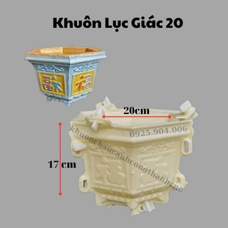 Khuôn đúc chậu cảnh lục giác 20 có lòng trong, Phù hợp trồng cây cảnh bonsai ngoài trời (mới 100%) nhựa abs cao cấp