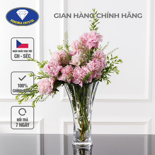 Bình Hoa PHA LÊ TIỆP BOHEMIA Lọ Hoa Dùng Trang Trí Phòng, Bình Cắm Hoa Và Làm Quà Tặng Cao 30.5cm PTL00403