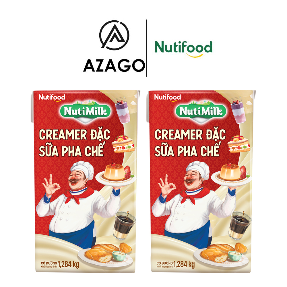 Combo 2 Creamer đặc Sữa pha chế có đường Nuti Hộp 1284g  - Thương Hiệu NUTIFOOD– AZAGO