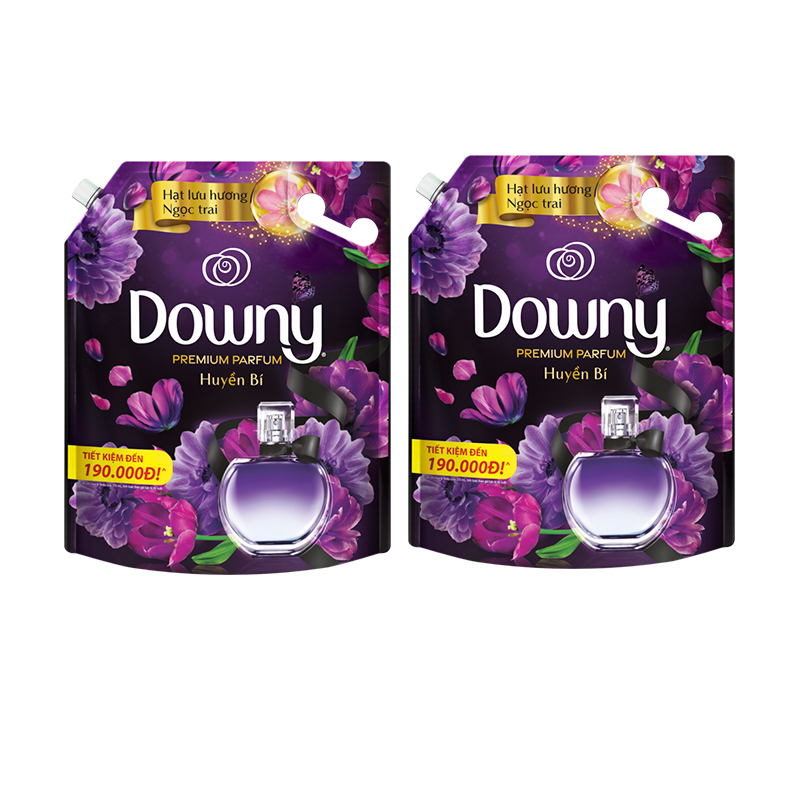 Combo 2 Túi Nước Xả Vải Downy Tinh Dầu Thiên Nhiên Hương Huyền Bí 3L/túi