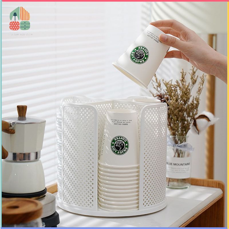 Kệ để cốc,đựng trà sữa xoay 360 độ cao cấp,Giá để cốc cà ,độ đa năng nhựa ABS