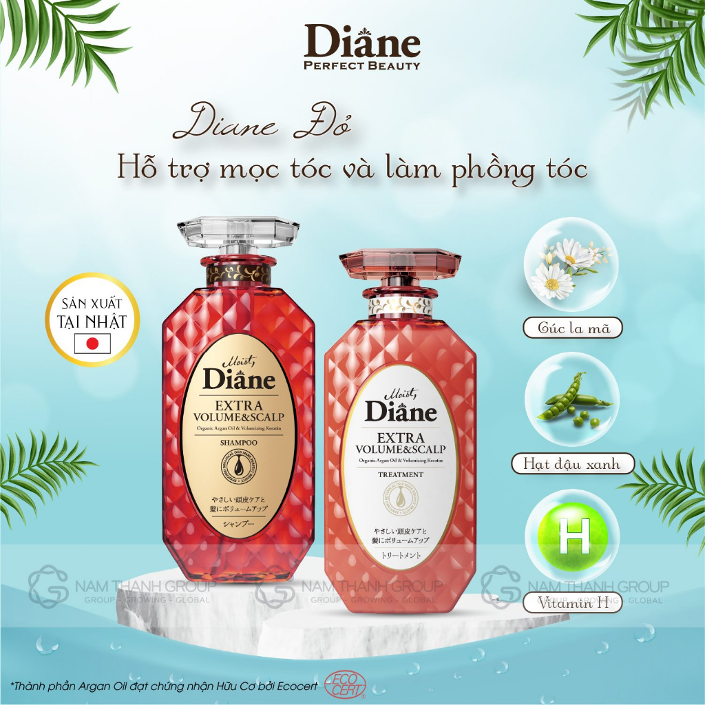 Dầu gội hỗ trợ mọc tóc & làm phồng tóc Moist Diane Extra Volume & Scalp - 450ml