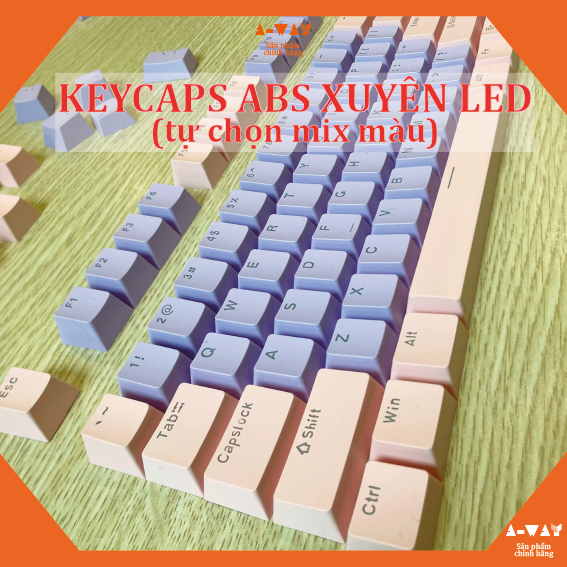 Phím Keycaps ABS lẻ xuyên LED cho bàn phím cơ mix màu theo sở thích (Nhựa ABS/Phím OEM/Double Shot) siêu rẻ khuyến mãi