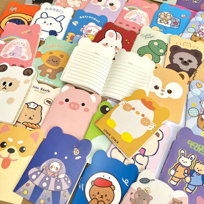 Sổ gấu cute có dòng kẻ set 10 quyển đủ mẫu