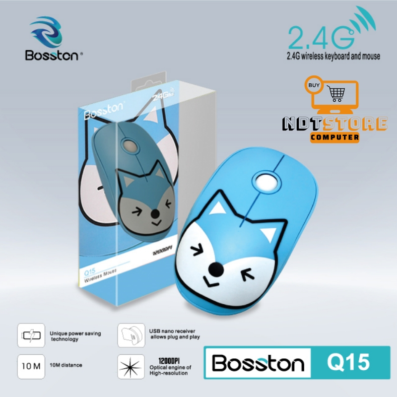 Chuột Không Dây Bosston Q15 Hình Thú Dễ Thương - Hình Ngẫu Nhiên