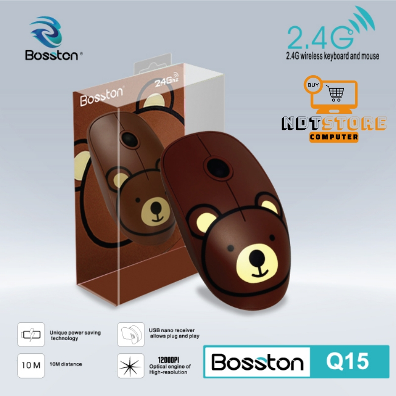 Chuột Không Dây Bosston Q15 Hình Thú Dễ Thương - Hình Ngẫu Nhiên